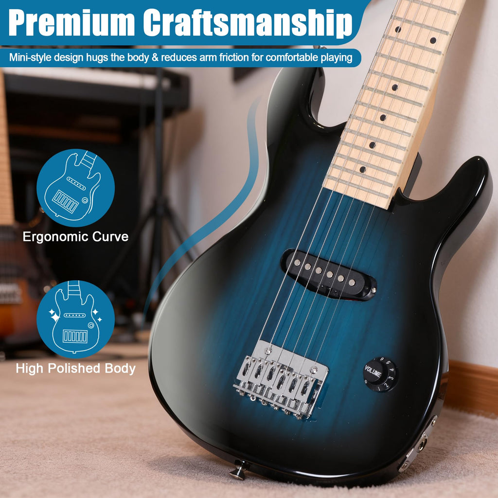 30" Blue Electric Guitar Beginner Kit with Amp and Bag H8946