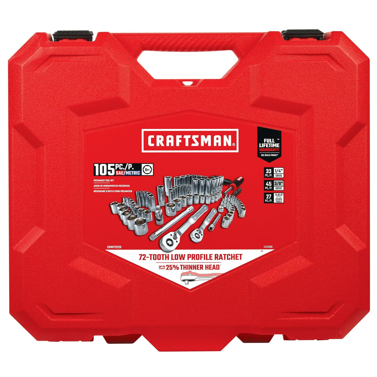 105 Pcs Standard and Metric Mechanics Tool Set with Case N9204
