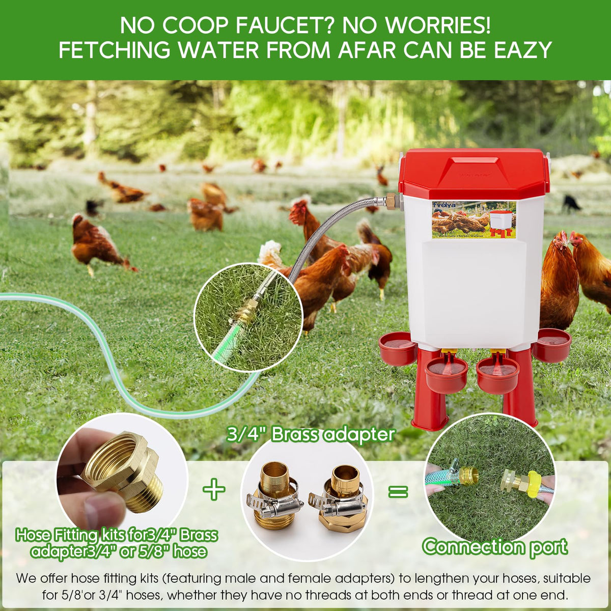 Automatic Chicken Waterer with Four Water Cups Y98294
