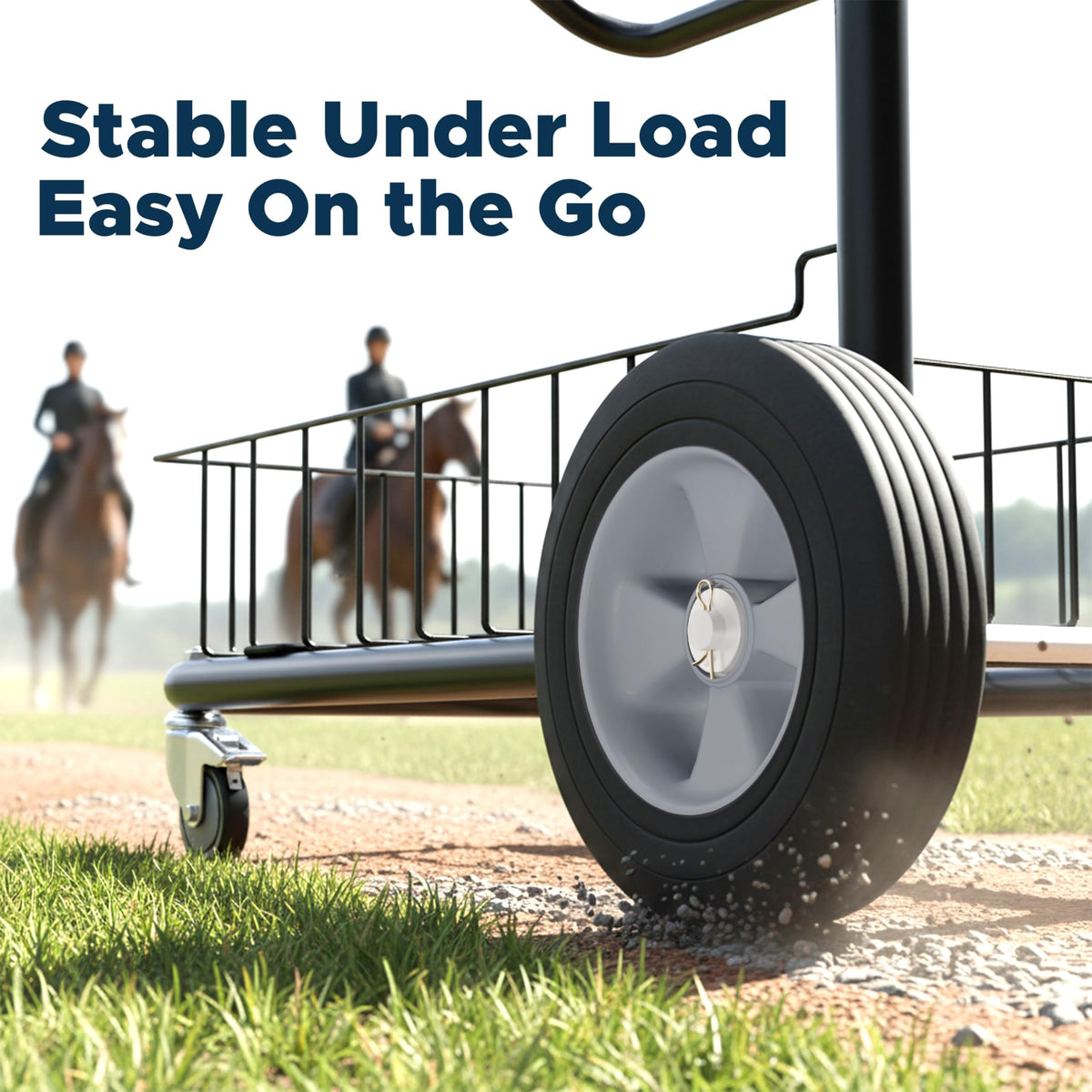 220 Lbs Rolling Saddle Rack Cart with Basket P51683