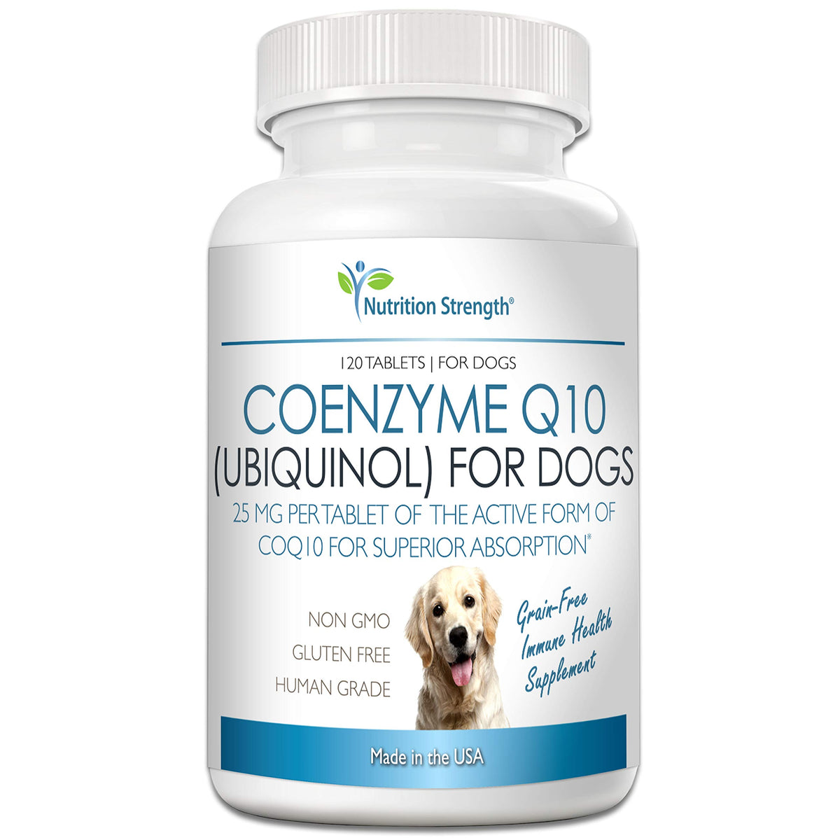 Coenzyme Q10 for Dogs Grain-Free Supplement, 120 Chewable Tablets D642