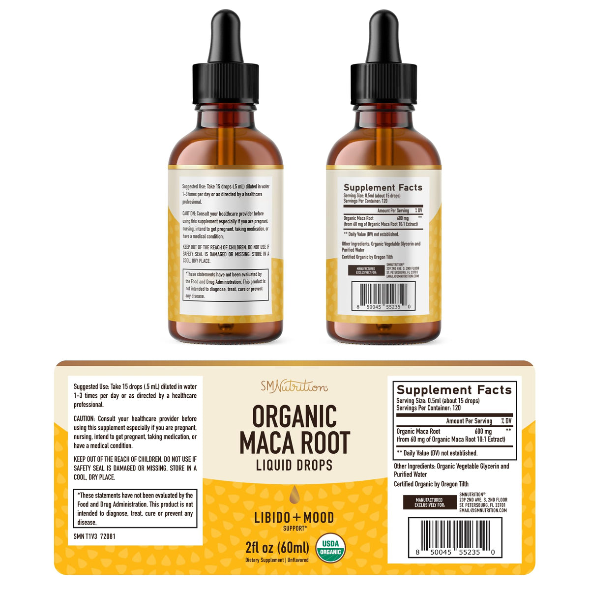 Organic Maca Root Liquid Drops 2 fl oz O8985