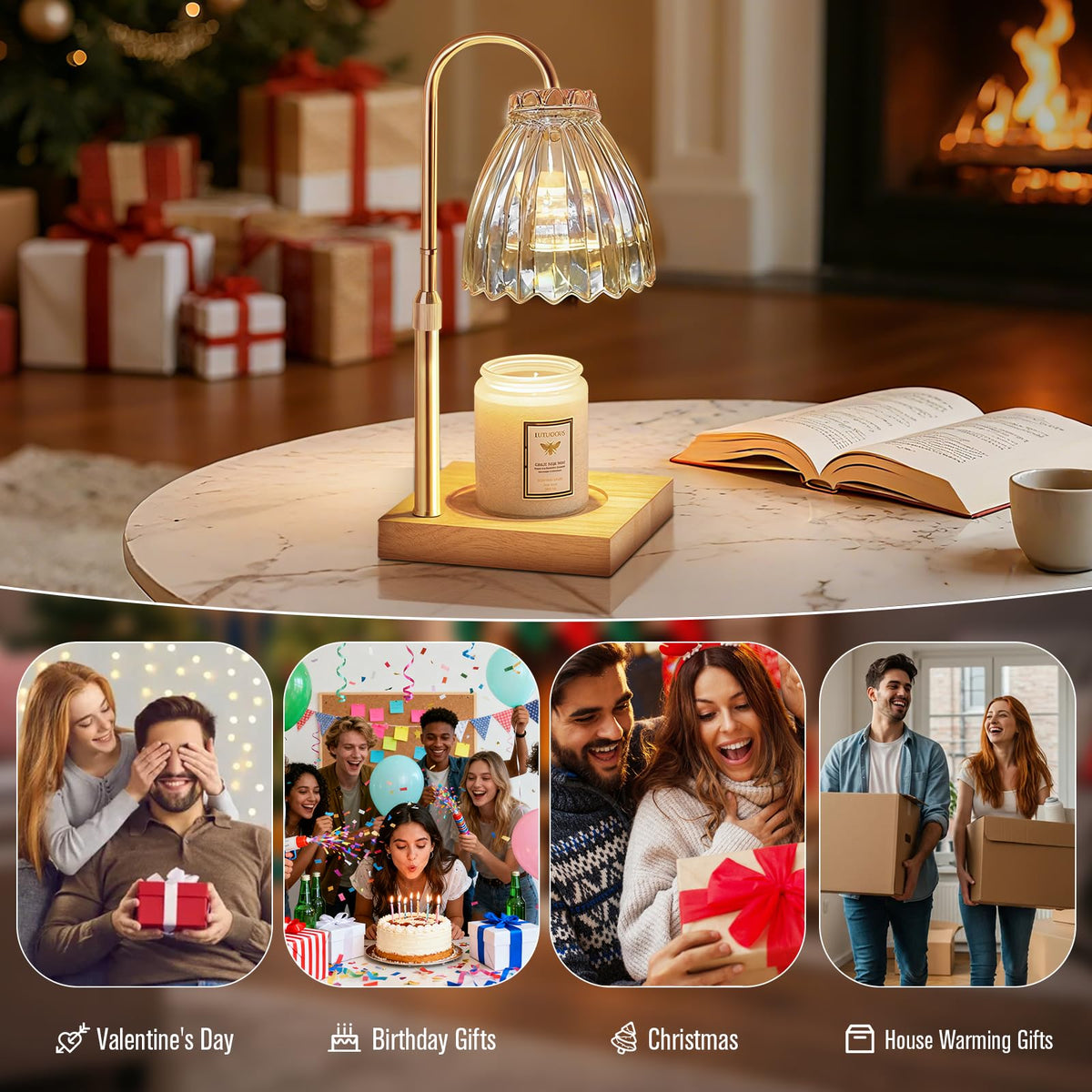 Dual Bulbs Dimmable Adjustable Height Candle Warmer A503