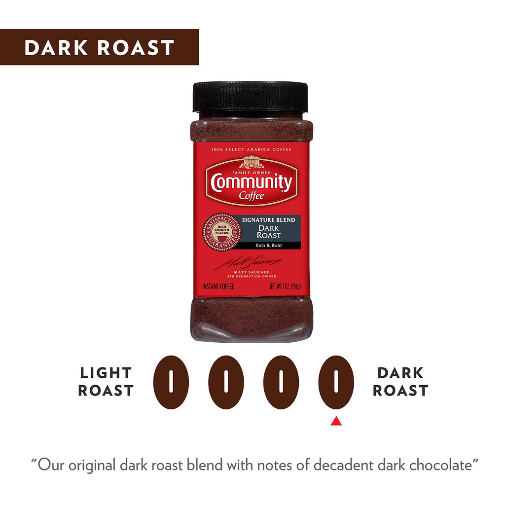 Dark Roast Instant Coffee 7 Ounce Jar Pack of 4 W95111