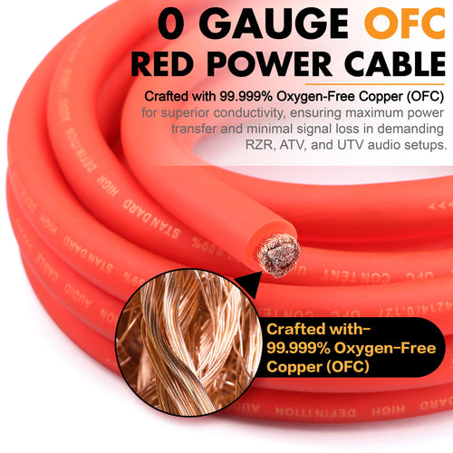 0 Gauge Pure OFC Amplifier Wiring Kit with Fuse Holder & RCA O62723
