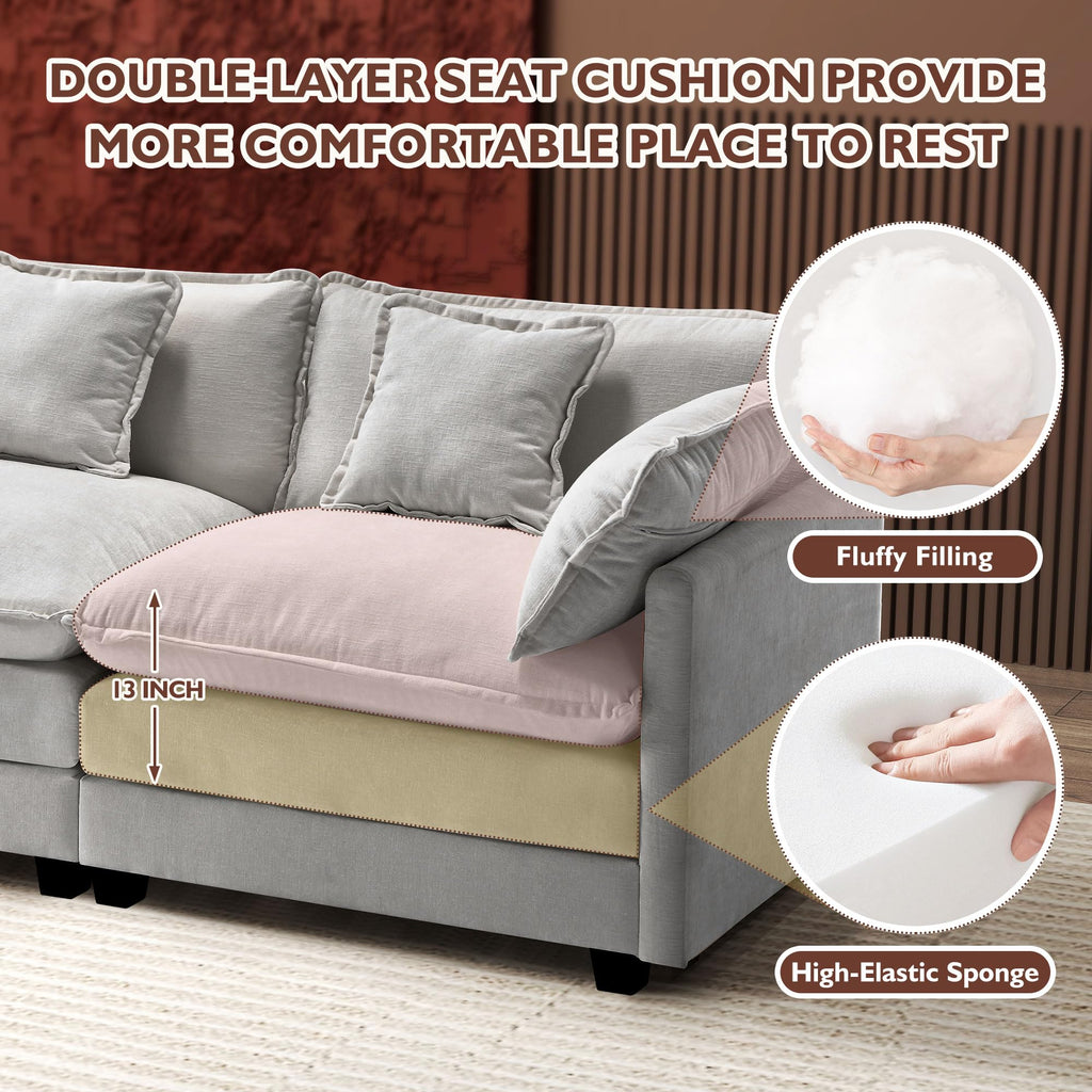 77 Inch Grey Chenille Loveseat F350