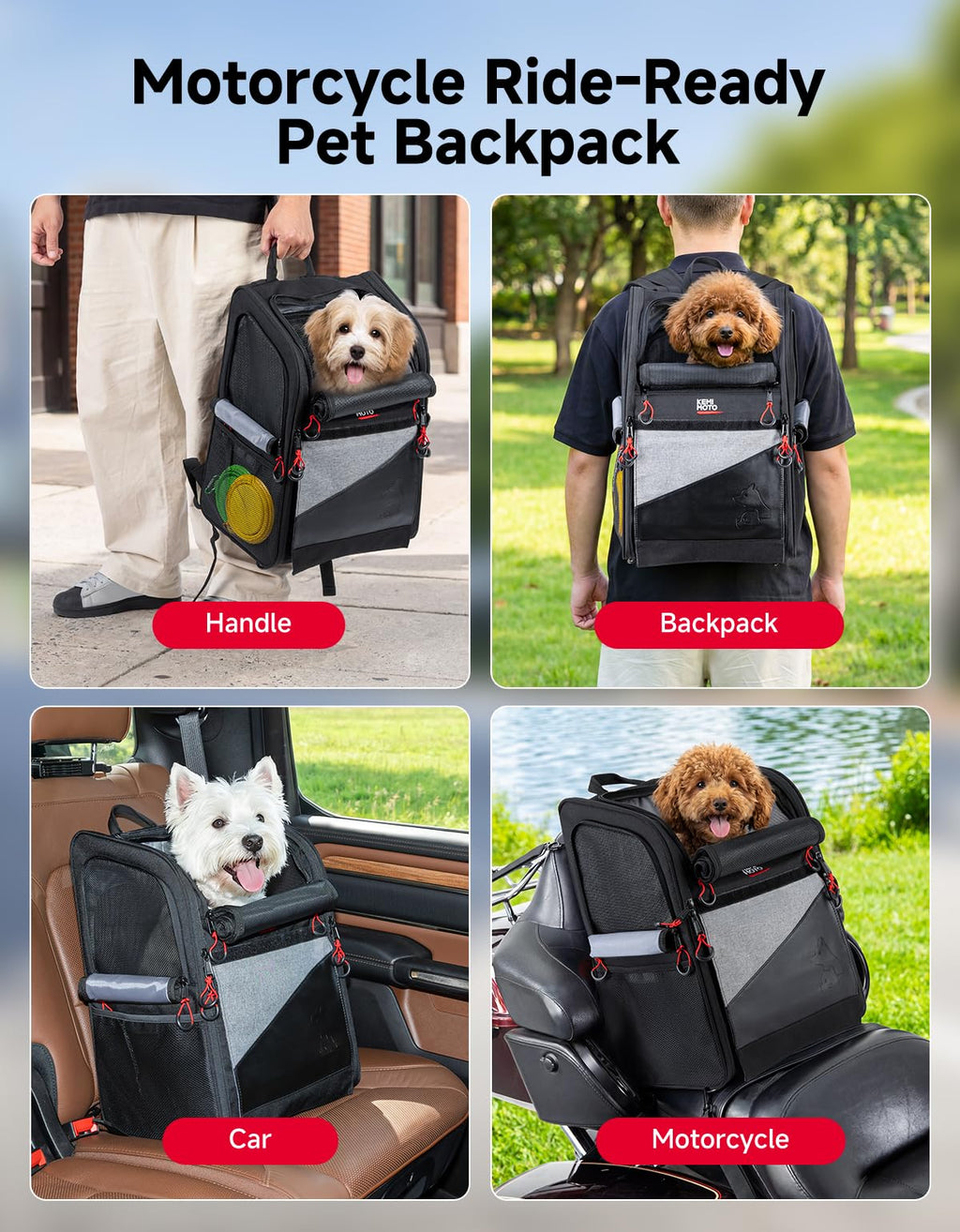 Expandable Motorcycle Dog Carrier U8649