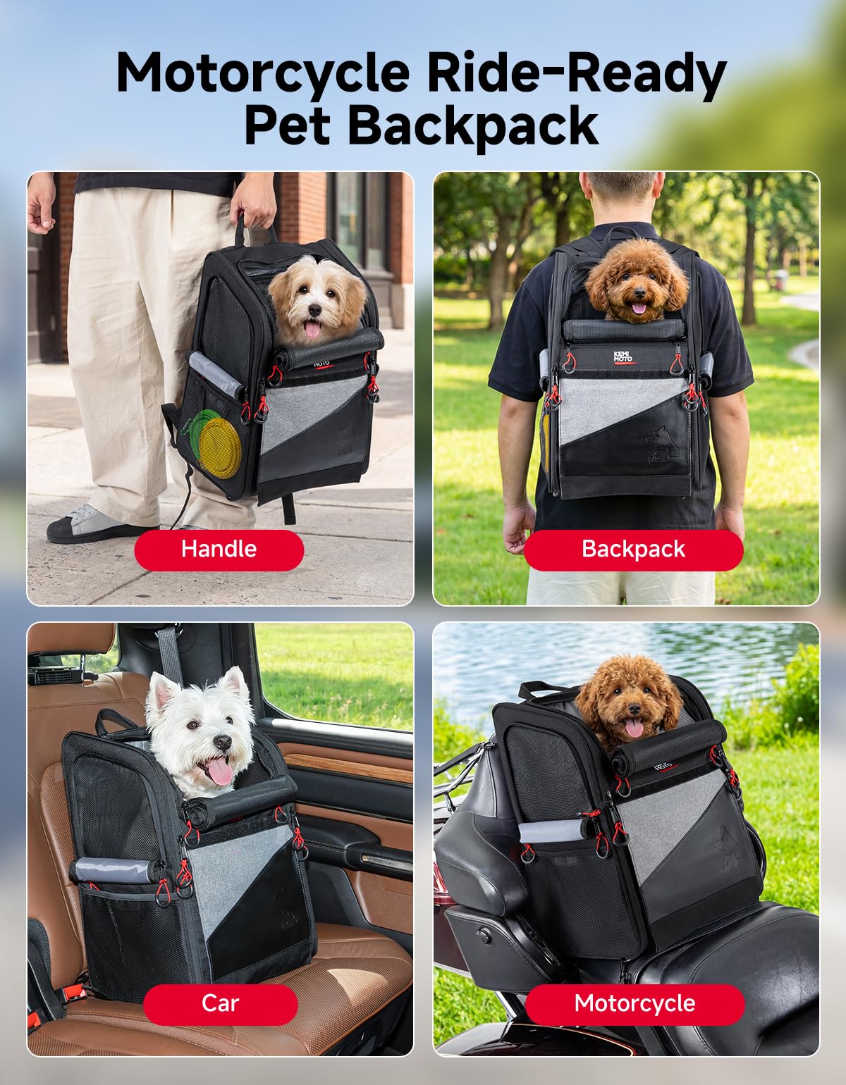 Expandable Motorcycle Dog Carrier U8649