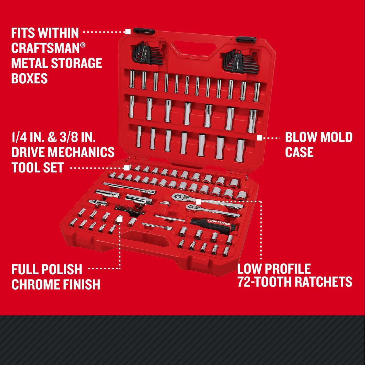 105 Pcs Standard and Metric Mechanics Tool Set with Case N9204