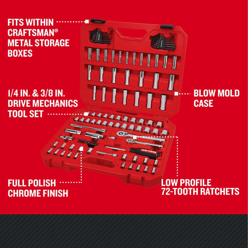 105 Pcs Standard and Metric Mechanics Tool Set with Case N9204