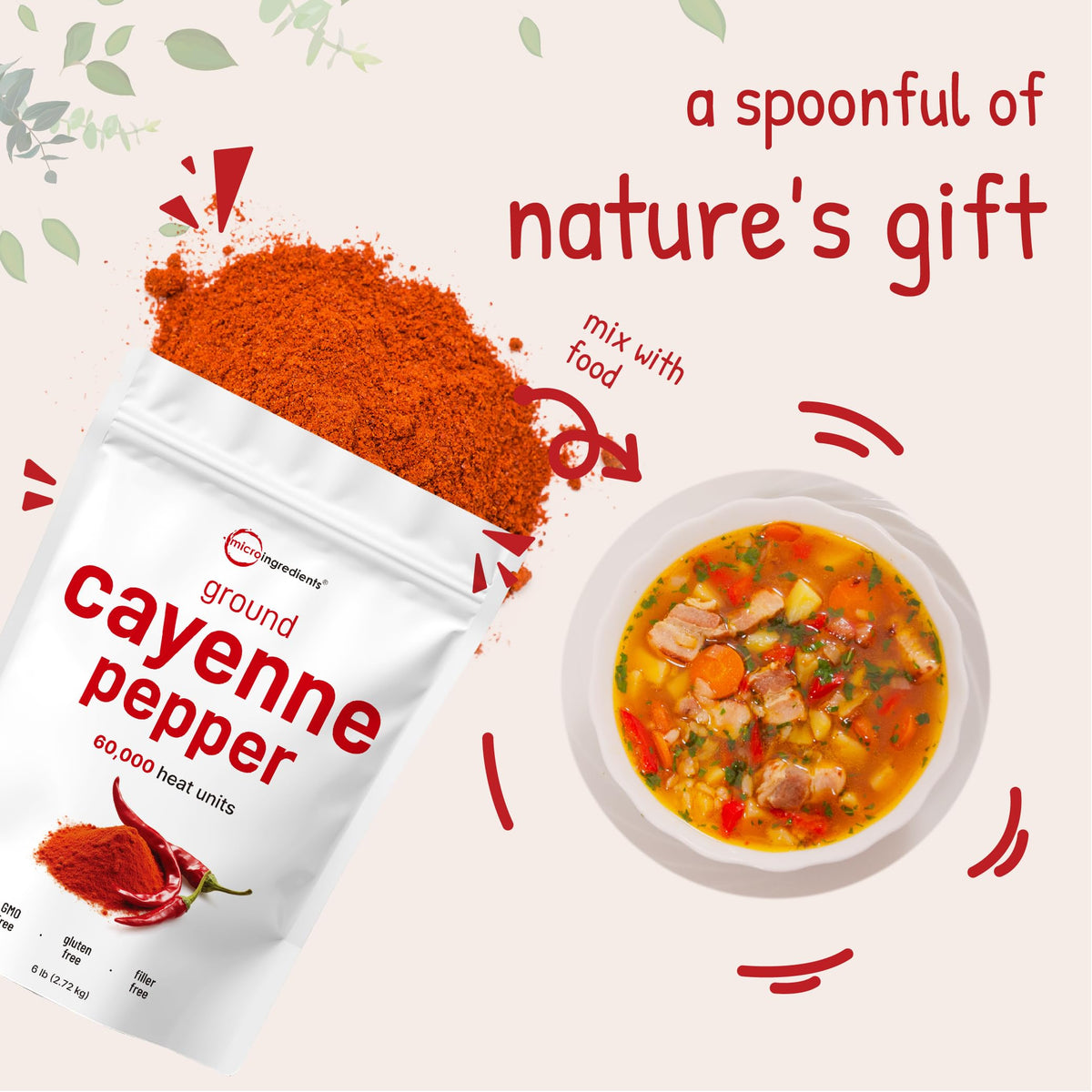 Ground Cayenne Pepper Powder 6lbs 60,000 SHU D2263