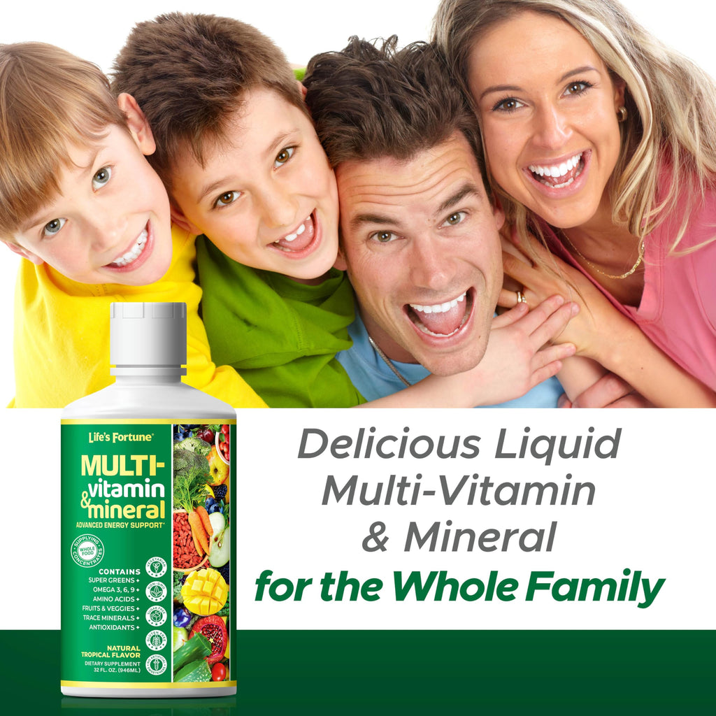 Liquid Multivitamin 90+ Nutrients Sugar Free Tropical Flavor 32 oz E946