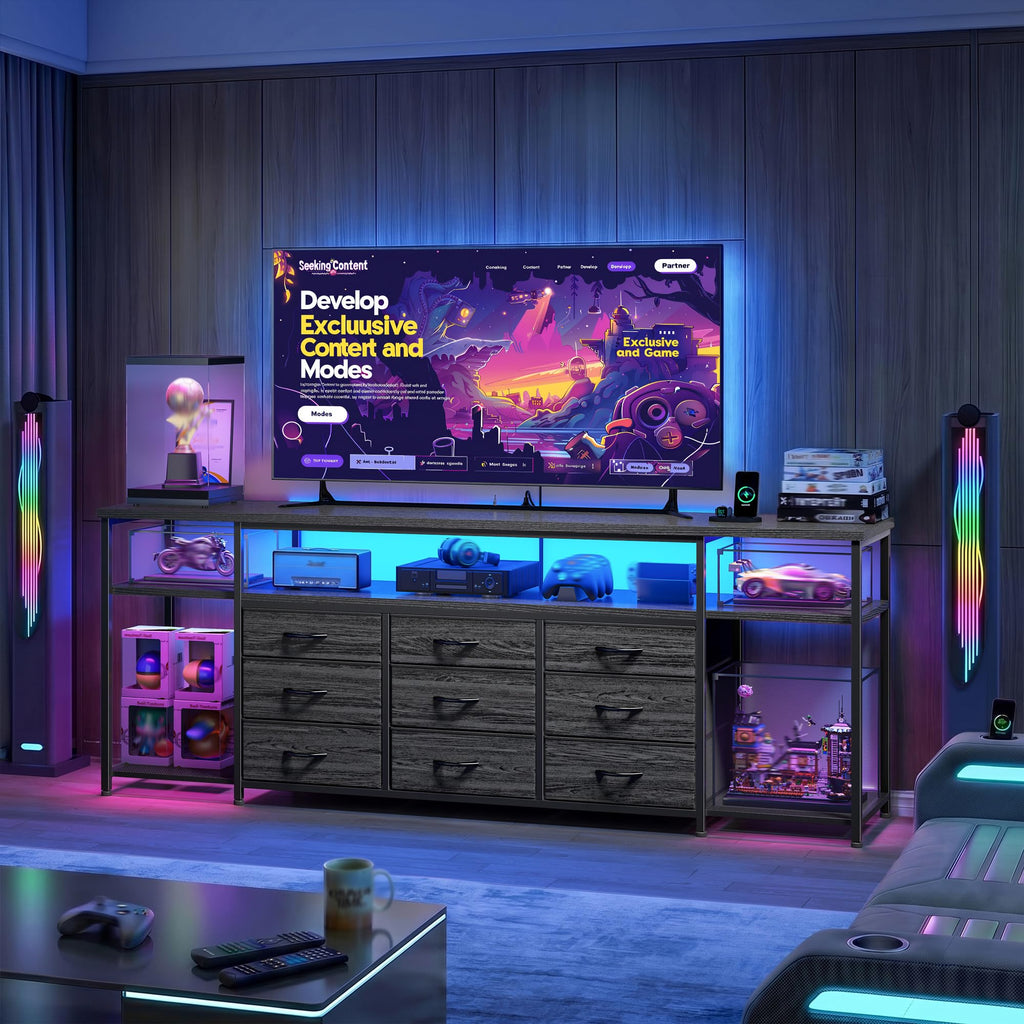 55" W TV Stand with 9 Drawers V23418