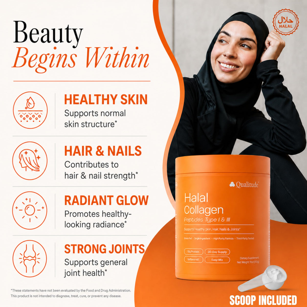 Halal Collagen Peptides Powder Grass-Fed Bovine Type I & III V3955