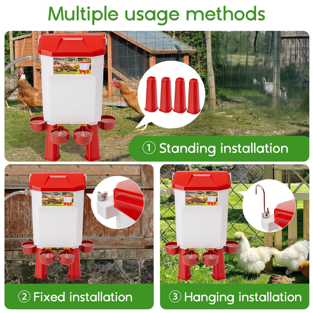 Automatic Chicken Waterer with Four Water Cups Y98294