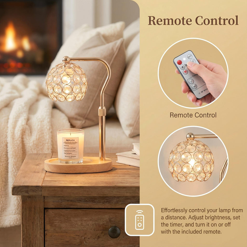 Candle Warmer Lamp with Timer & Dimmer, Adjustable Height Y271565
