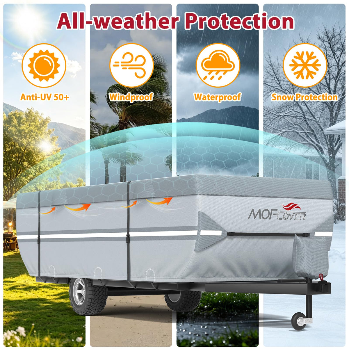 9 Layers Rip-Stop 14-16ft Pop Up Camper Cover D68628