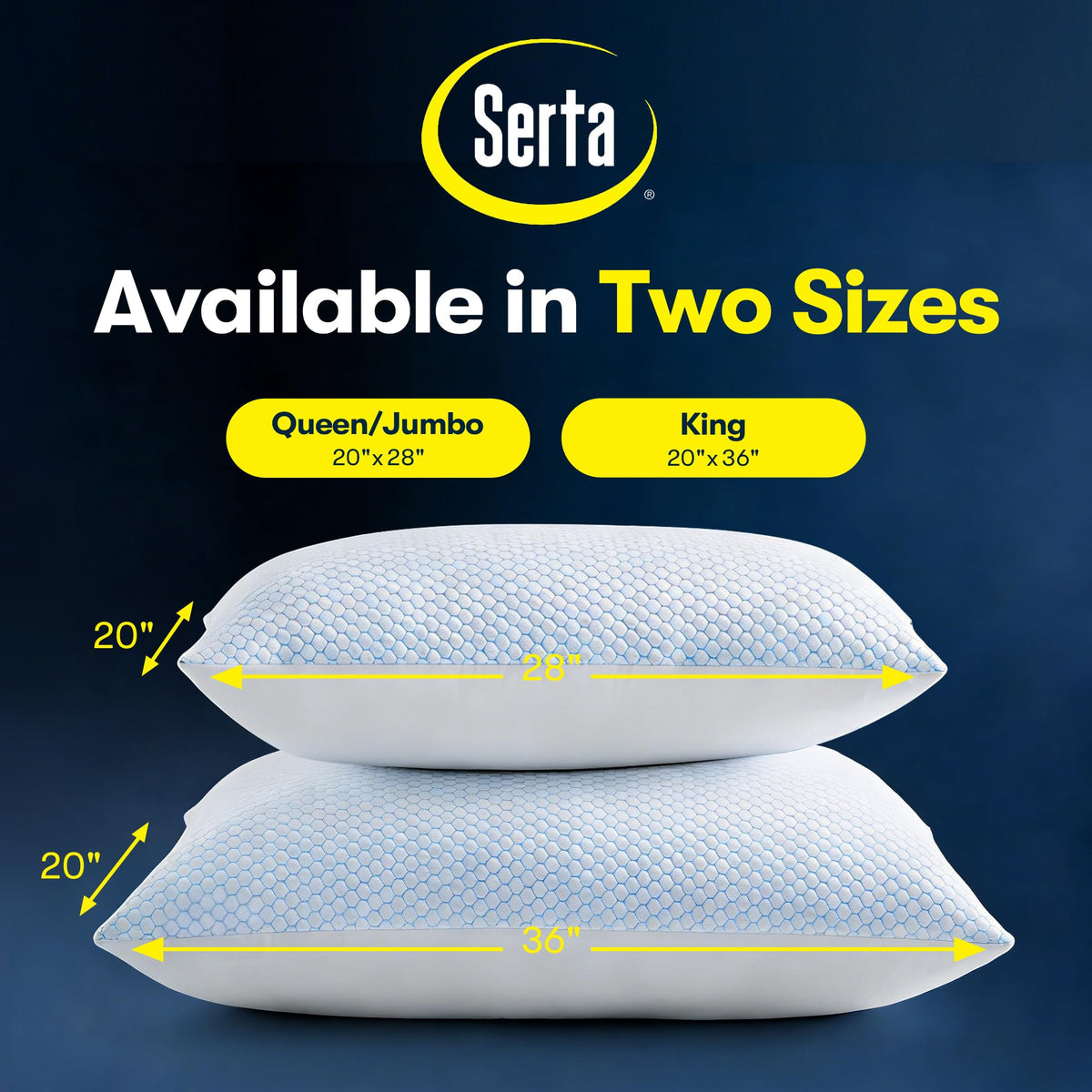 King Size Set of 2 Cooling Bed Pillows C462932