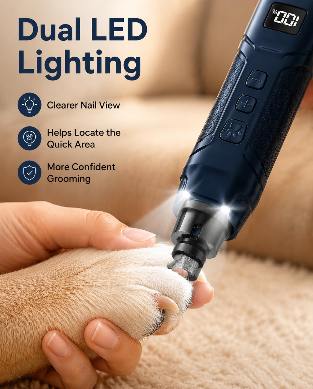 Dog Nail Grinder 16-Speed with LED Light S388064