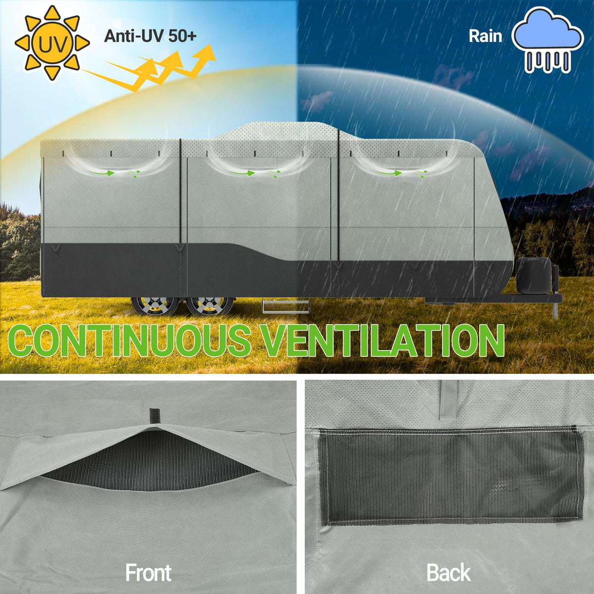 14-16 ft Waterproof Travel Trailer Cover R2619