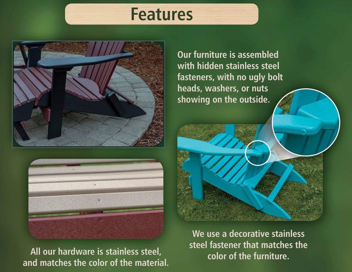 2FT All-Weather Poly Lumber Outdoor Glider Chair S583144
