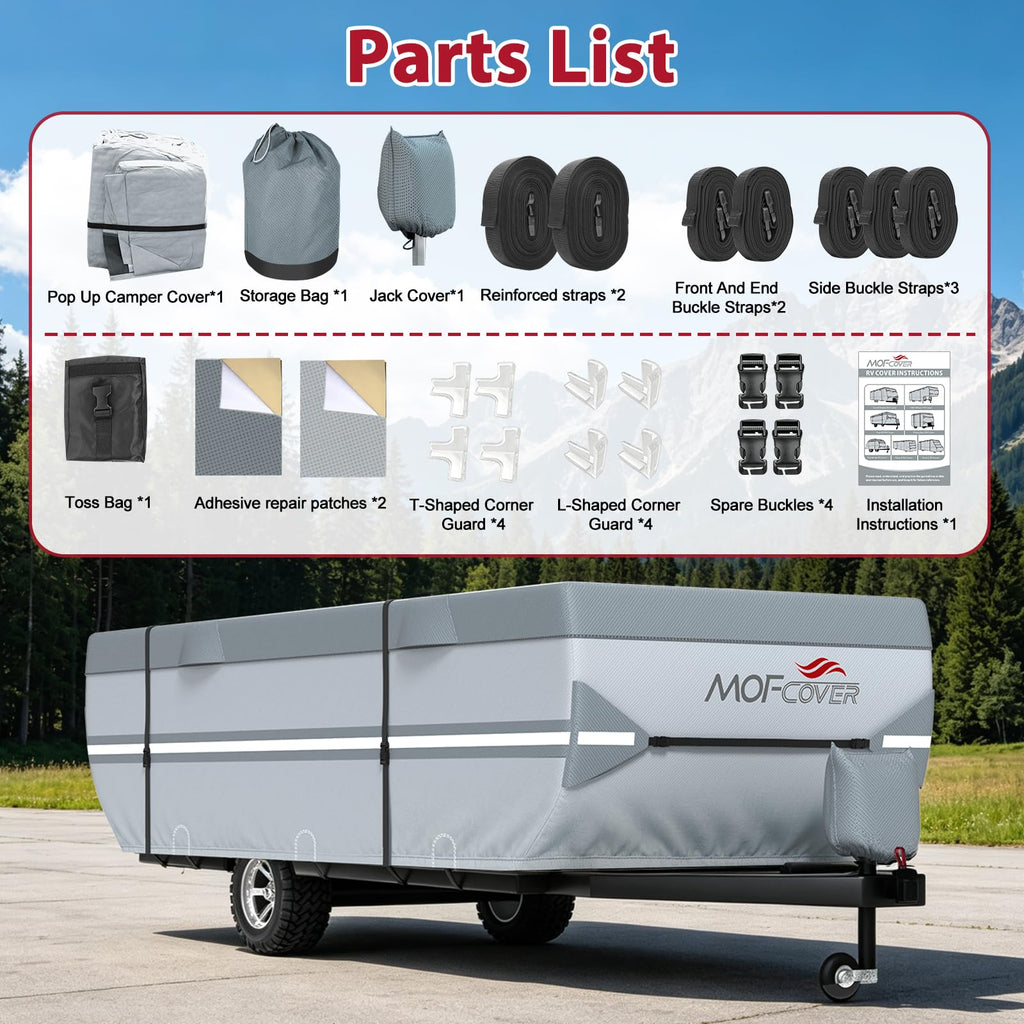 9 Layers Rip-Stop 14-16ft Pop Up Camper Cover D68628