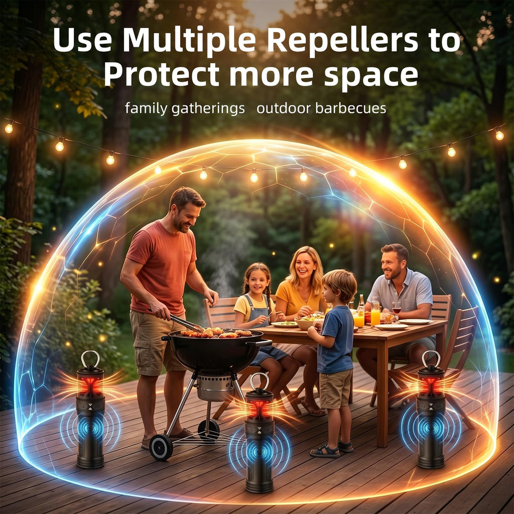 Portable Ultrasonic Mosquito Repeller with Carabiner Hook (6 Refills) Z50012