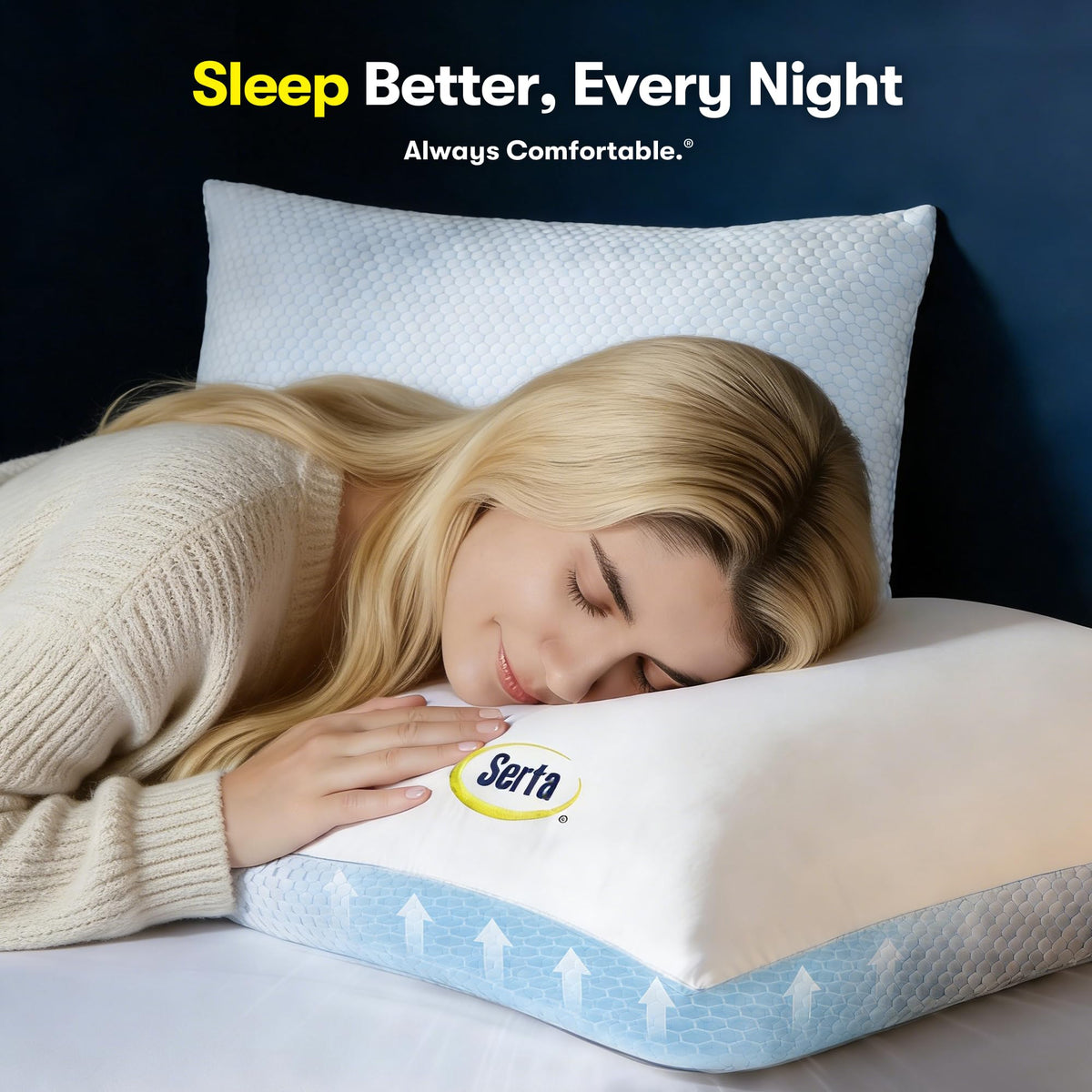 King Size Set of 2 Cooling Bed Pillows C462932