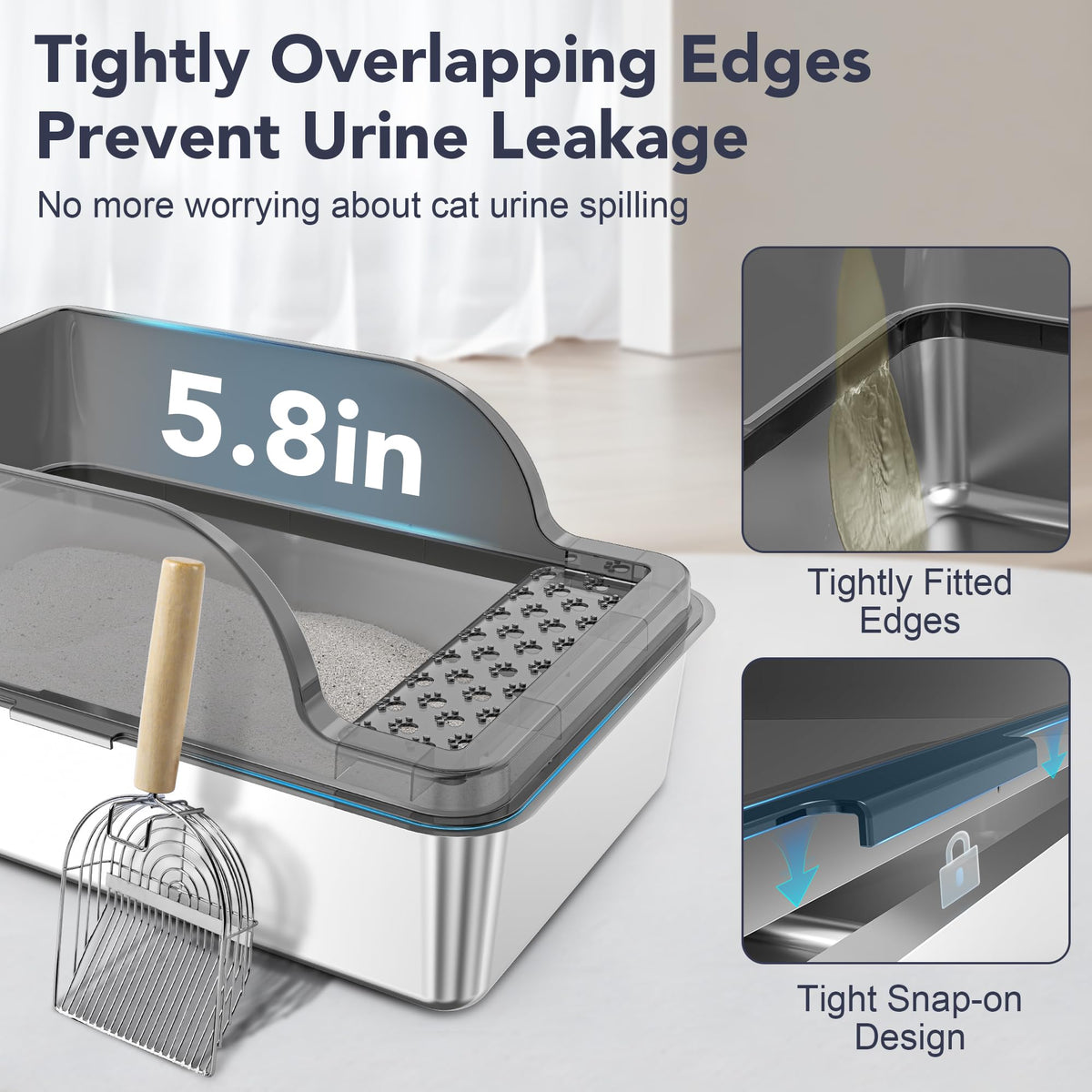 Stainless Steel Enclosed Cat Litter Box D2386