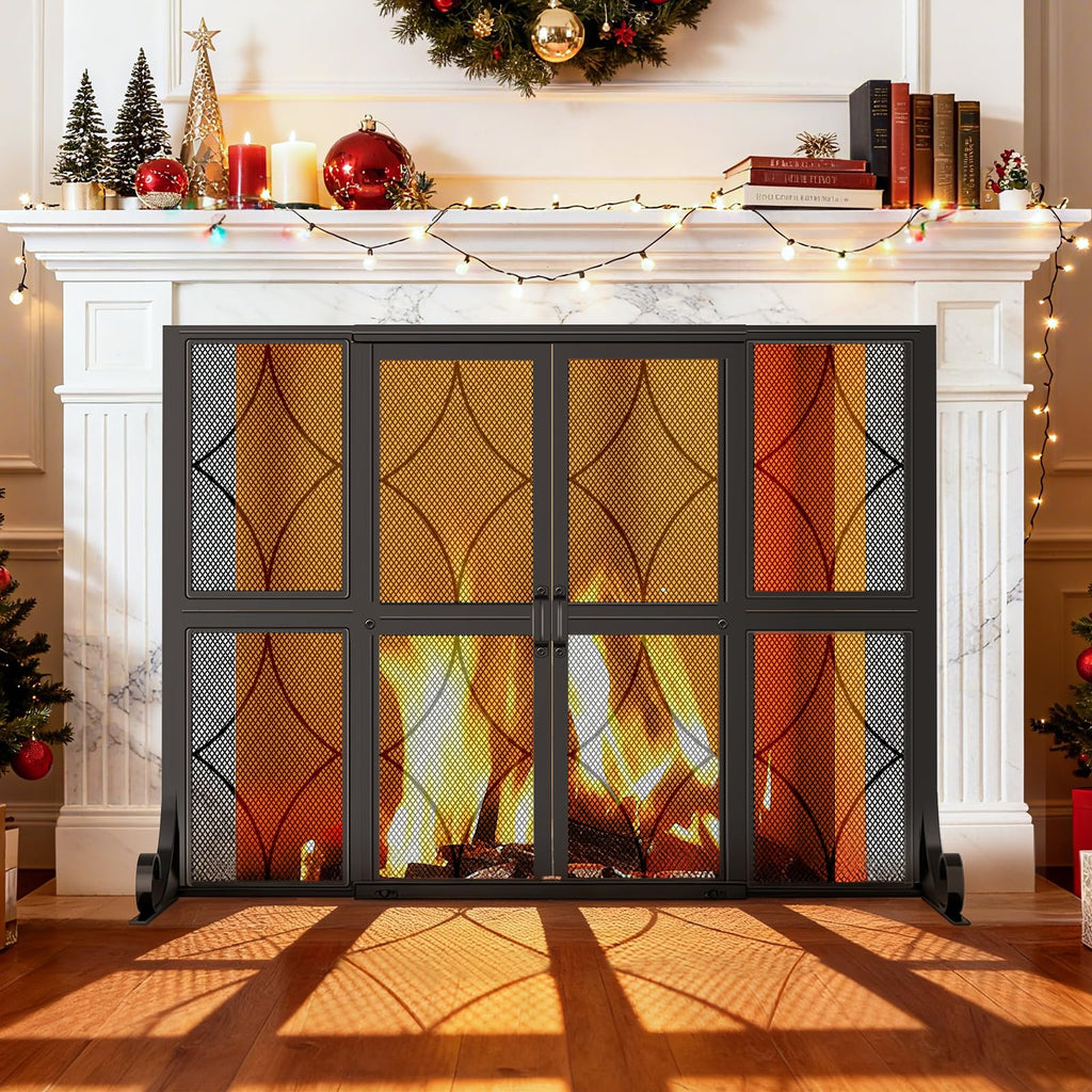 Fireplace Screen with Sliding Doors I420