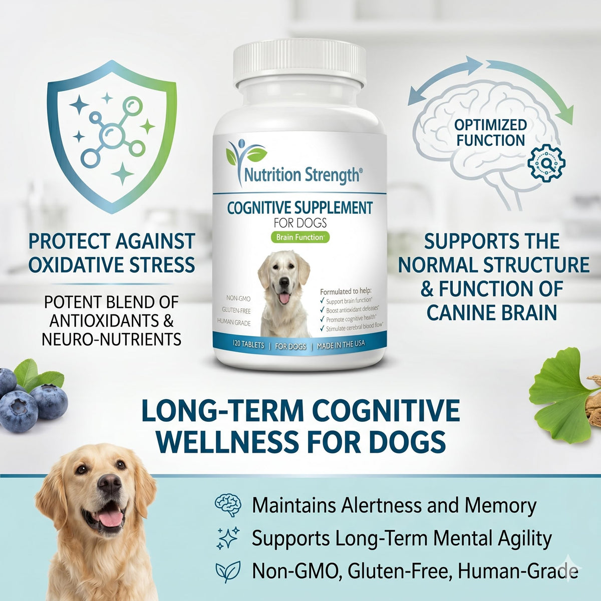 120 Chewable Tablets Cognitive Support Dog Supplement Y42221