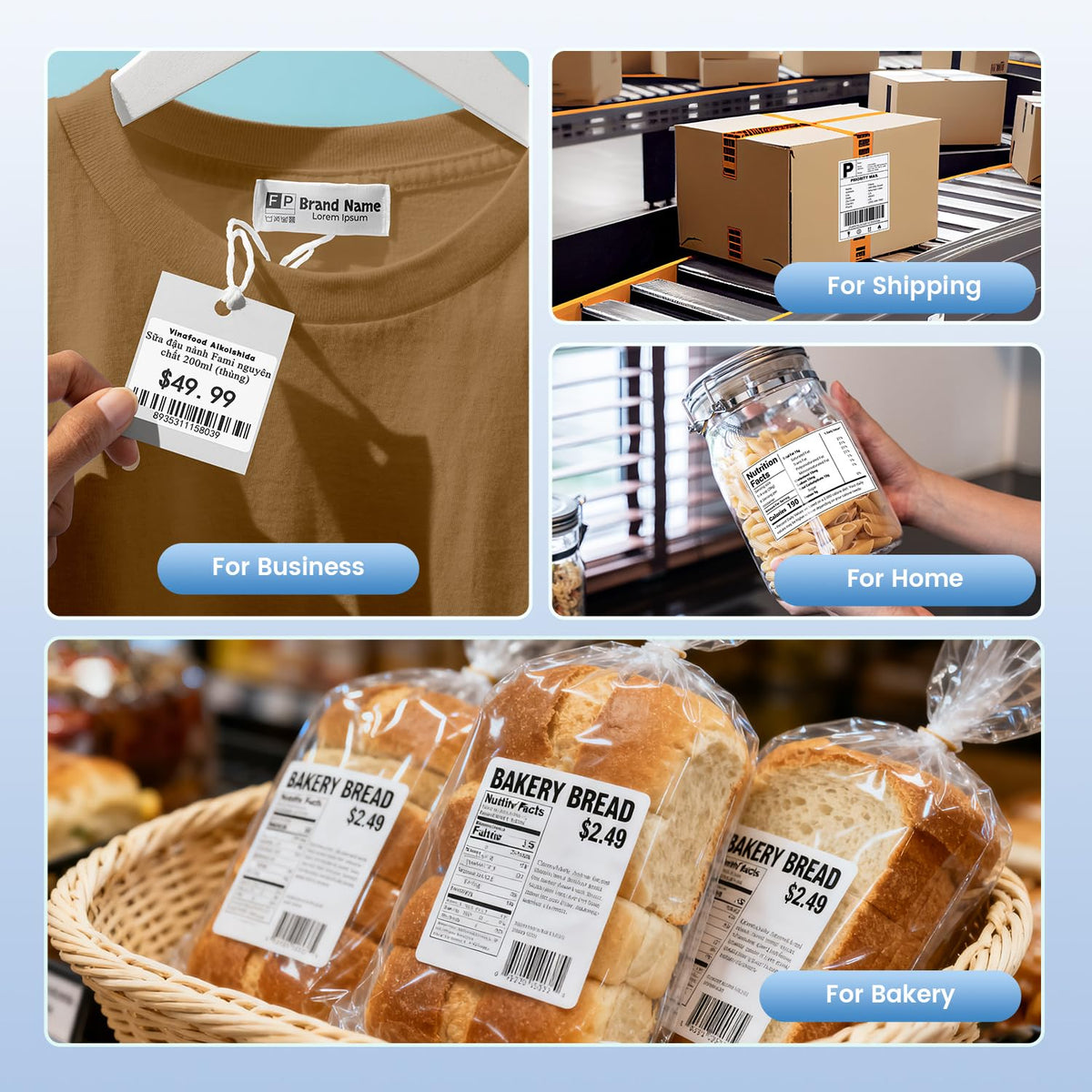4x3 Thermal Labels 500PCS Water/Oilproof L8504