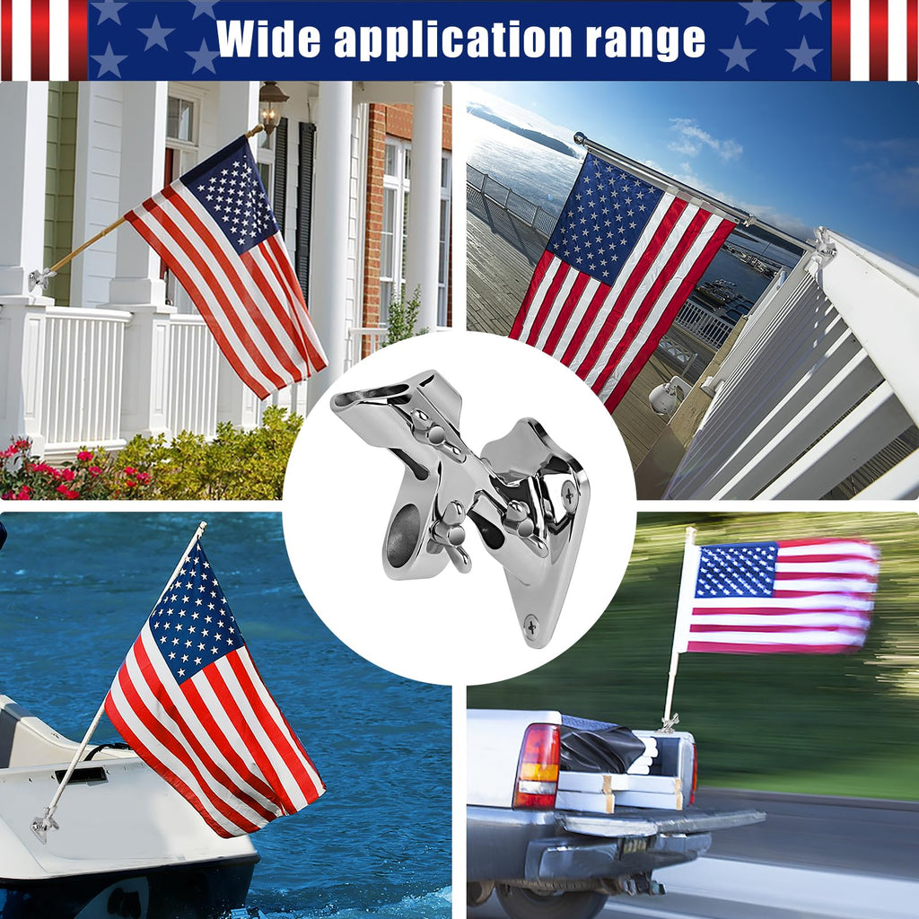 316 Stainless Steel Flag Pole Holder, 2 Position 1 in X86113