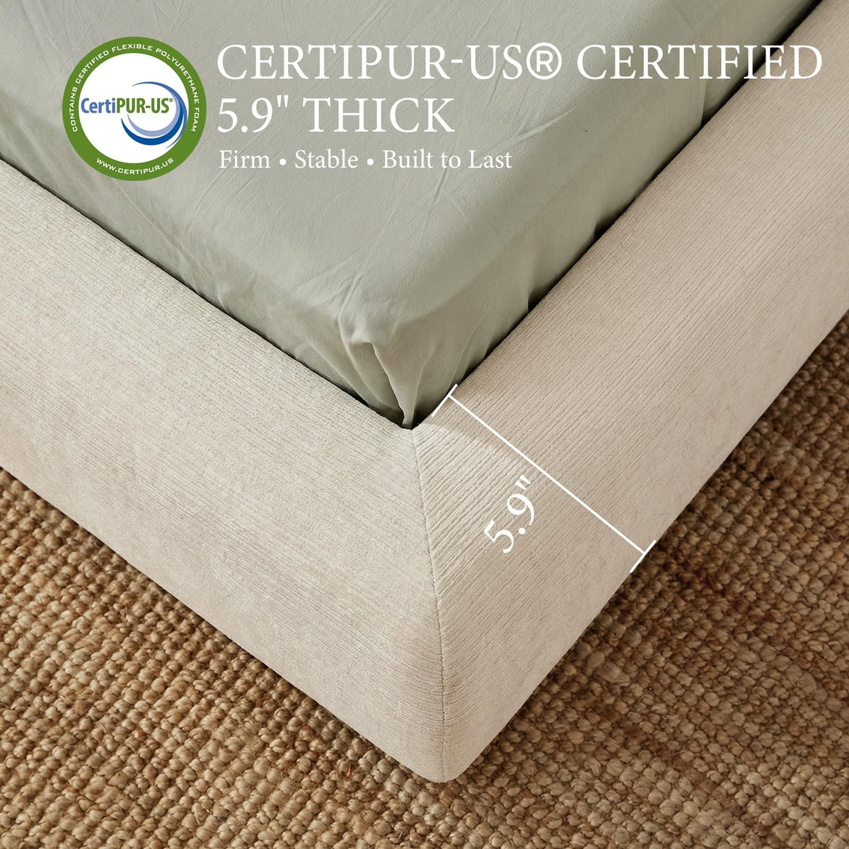 Queen Size Upholstered Bed Frame T8460