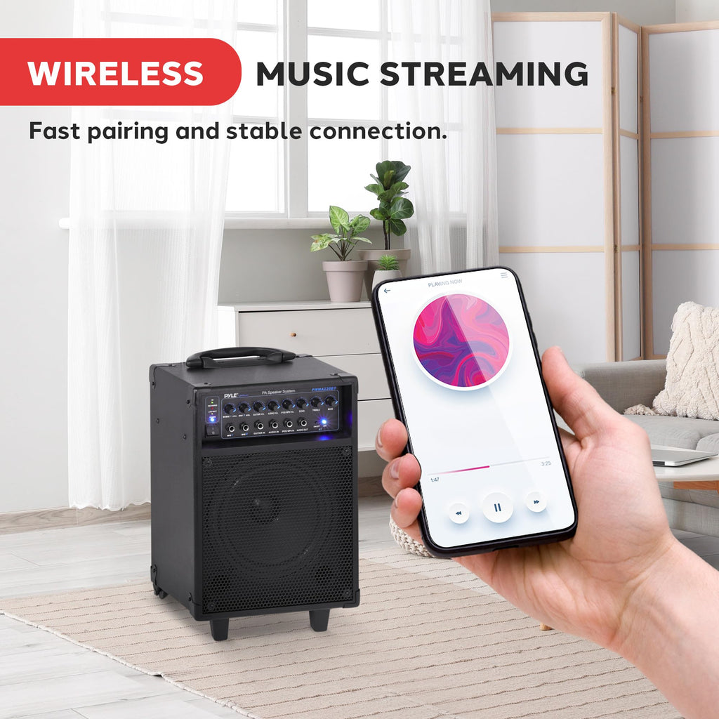 Wireless Portable PA System 400W Bluetooth Compatible Rechargeable Battery Powered Speaker Microphone Set D941