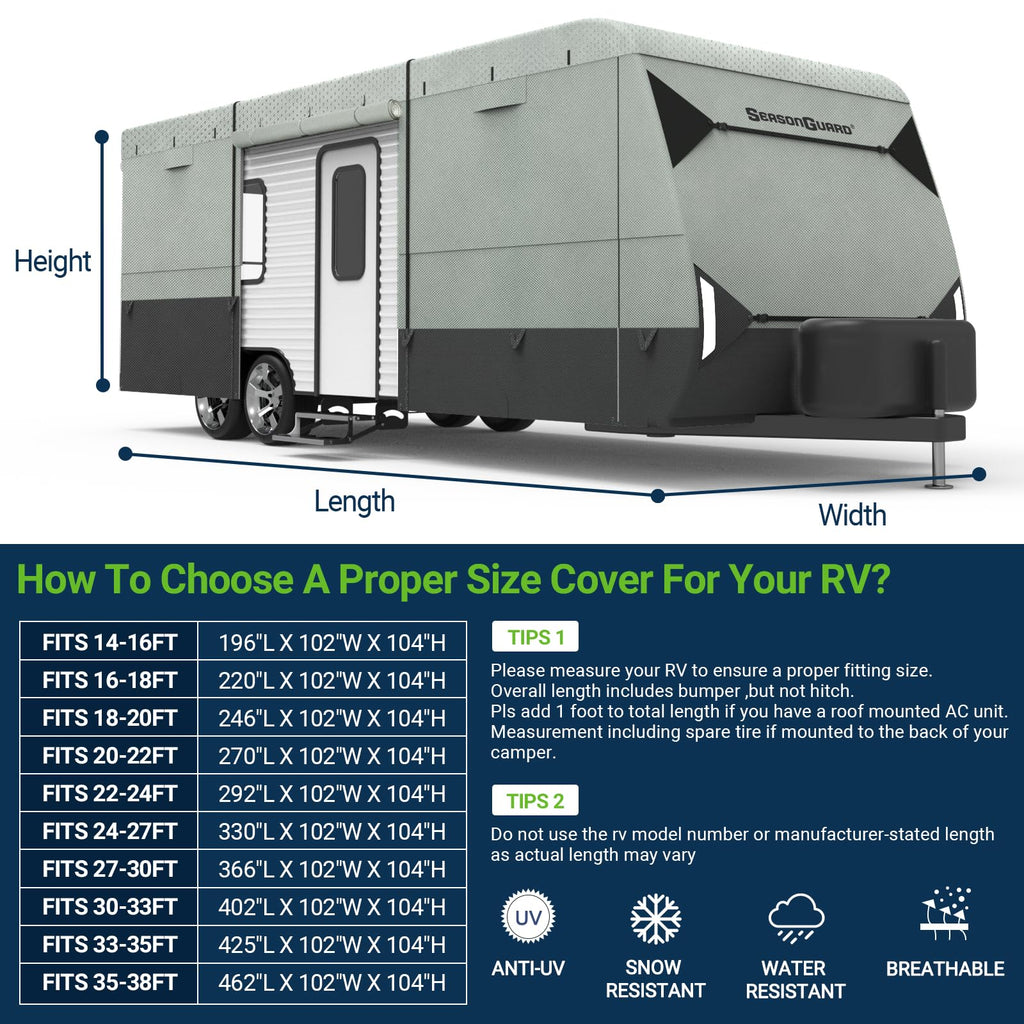14-16 ft Waterproof Travel Trailer Cover R2619