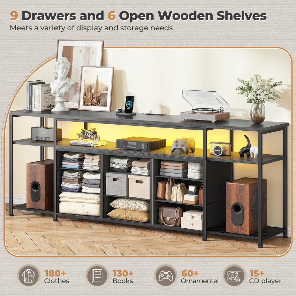 55" W TV Stand with 9 Drawers V23418