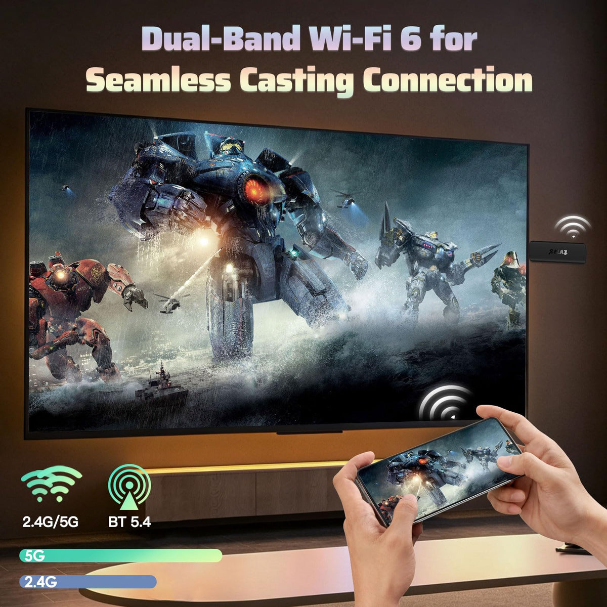 Android 14.0 TV Stick 2GB RAM 16GB ROM 4K WiFi 6 X7630