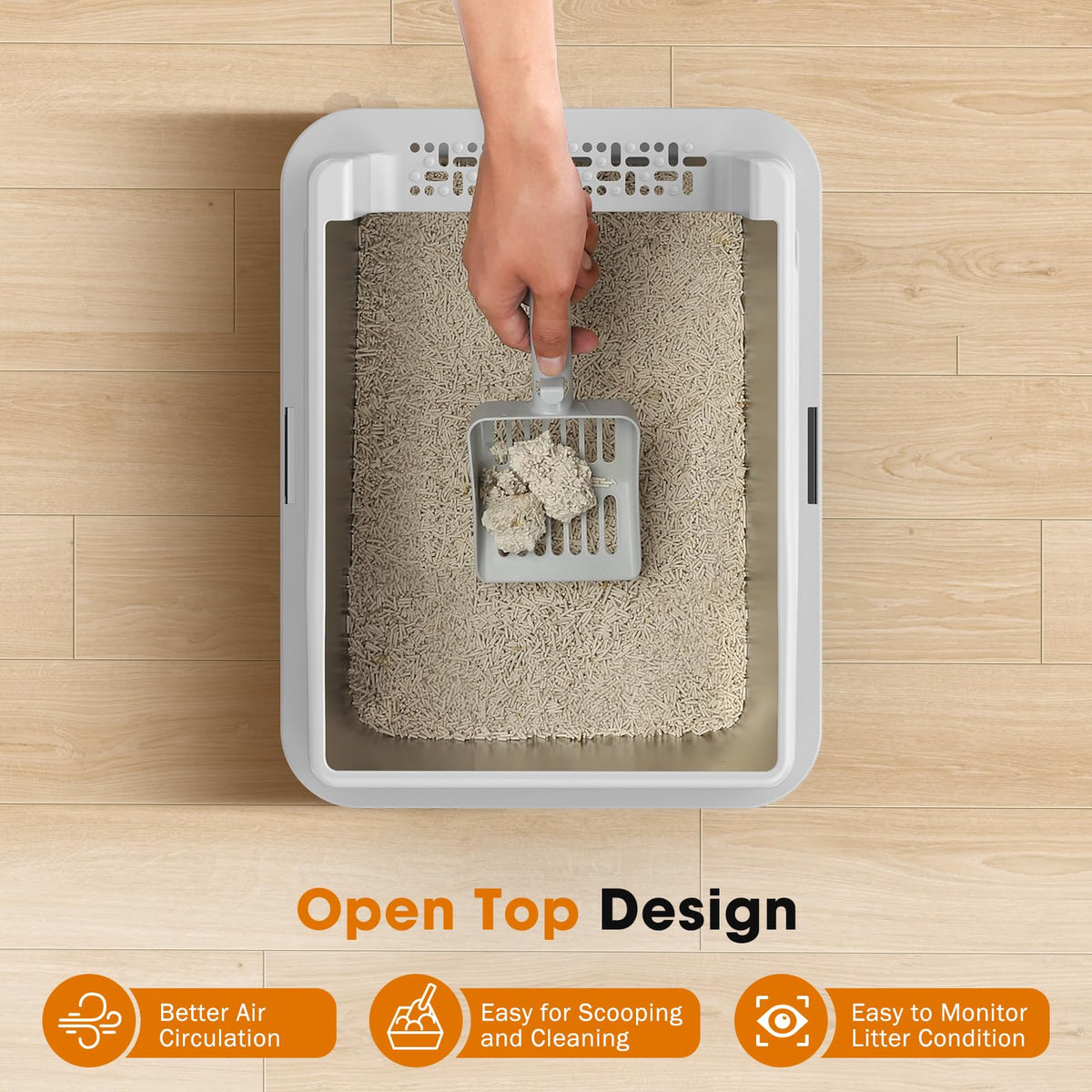 Stainless Steel Litter Box with Lid T948