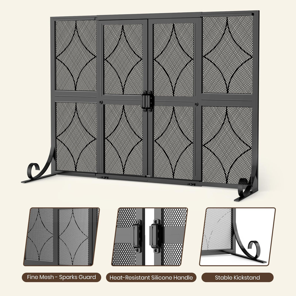 Fireplace Screen with Sliding Doors I420