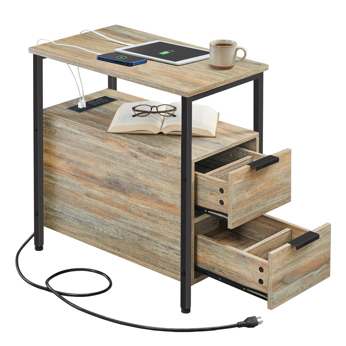 Side End Table with Charging Station C912819