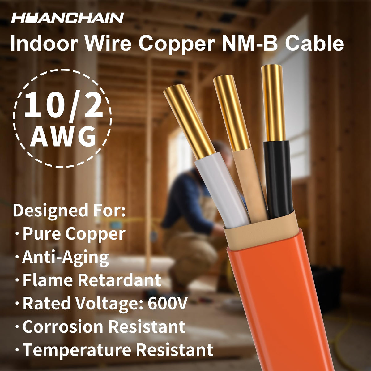 Orange 50FT Non-Metallic Sheathed Cable A54722