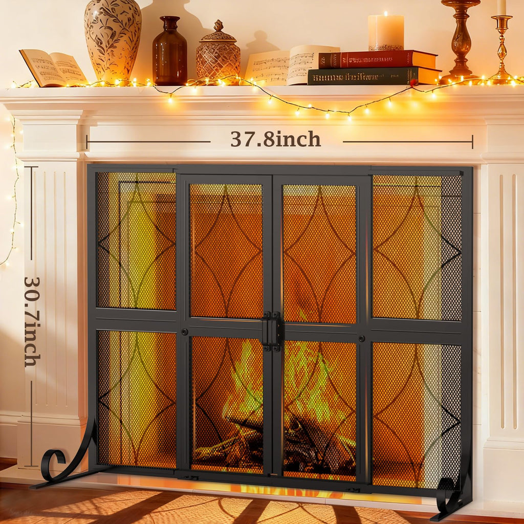 Fireplace Screen with Sliding Doors I420