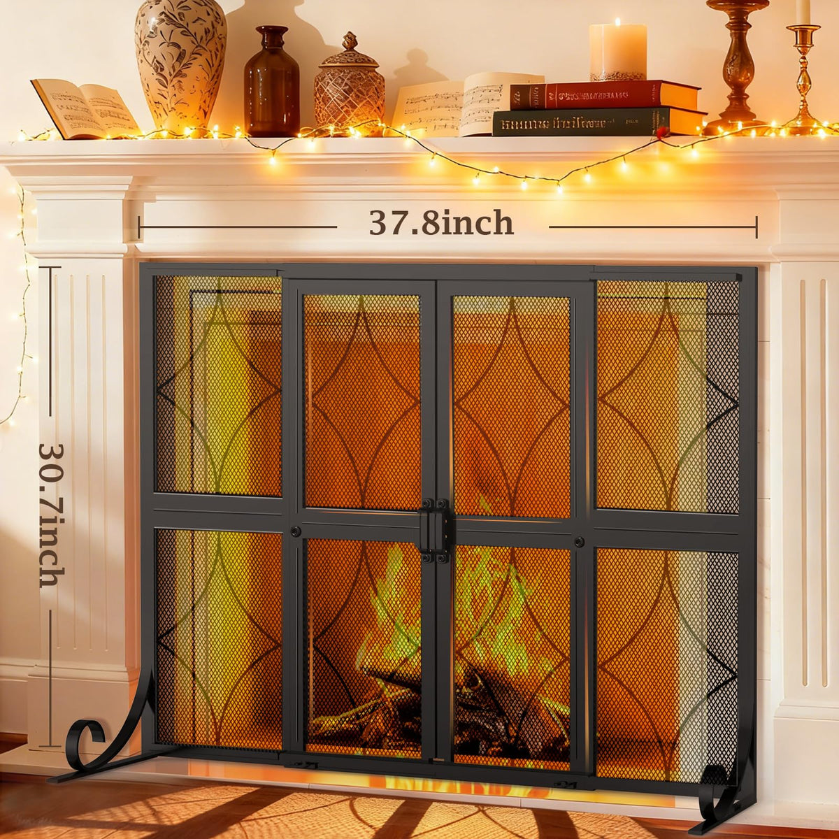 Fireplace Screen with Sliding Doors I420
