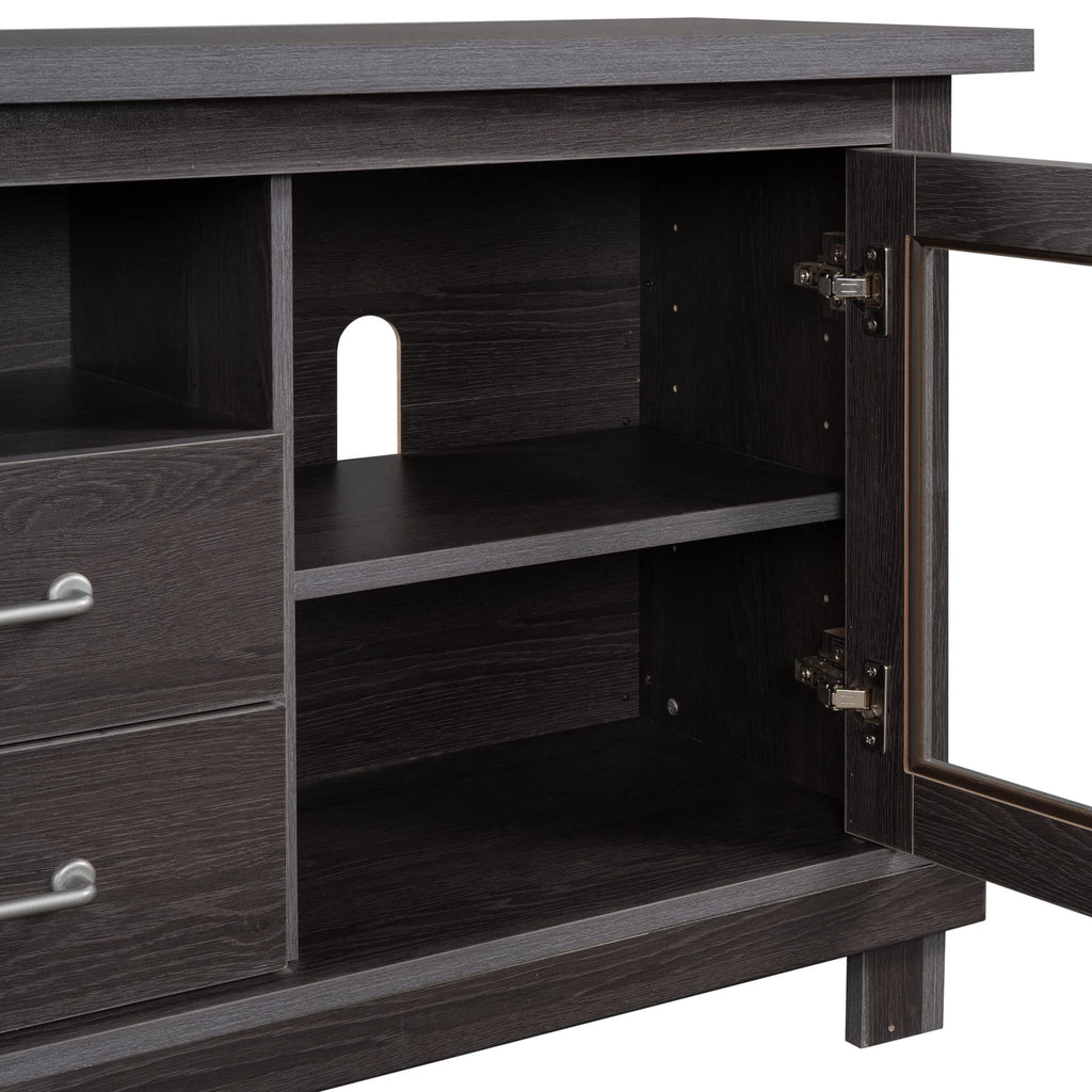 Espresso Particleboard TV Stand with Two Drawers K7515