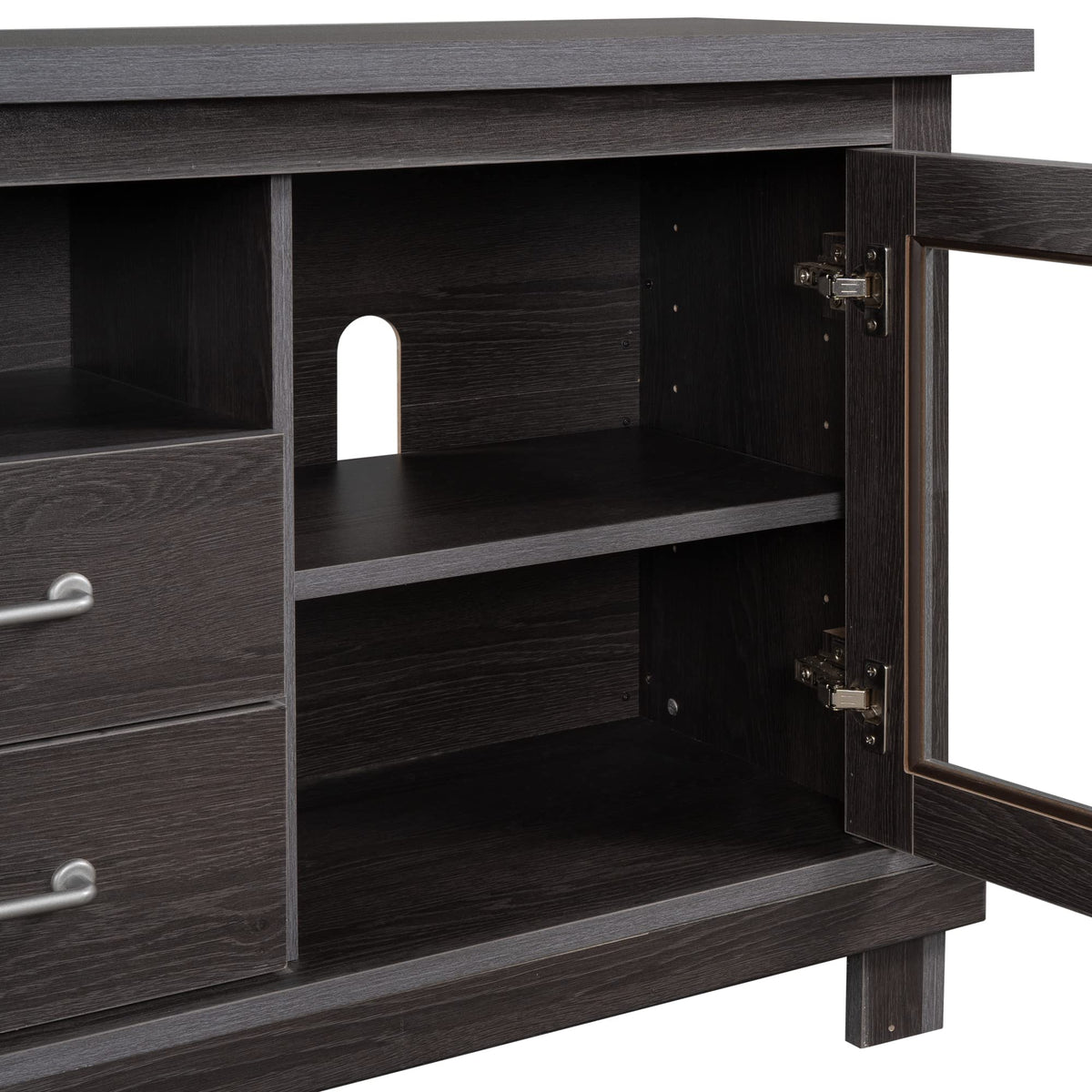 Espresso Particleboard TV Stand with Two Drawers K7515