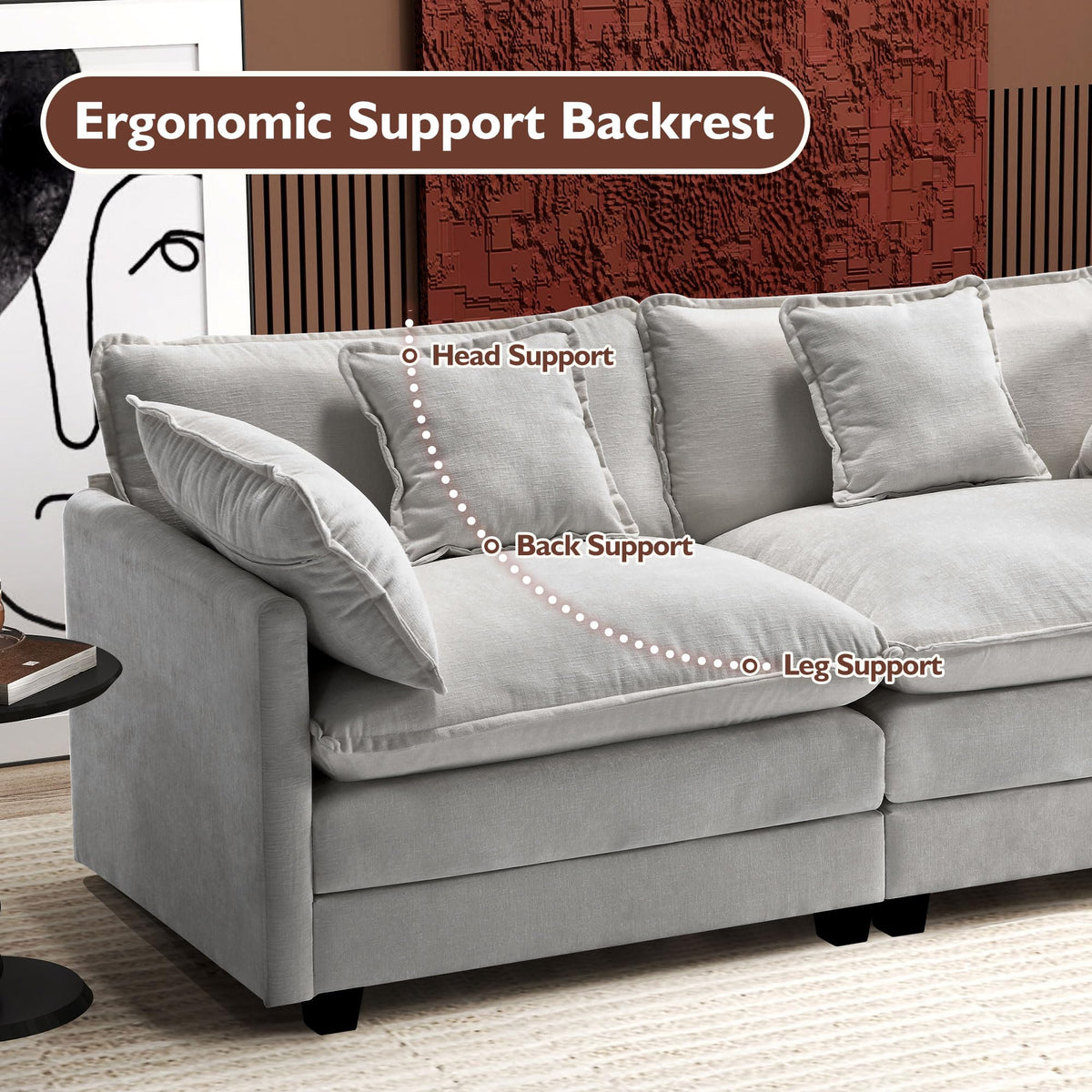 77 Inch Grey Chenille Loveseat F350