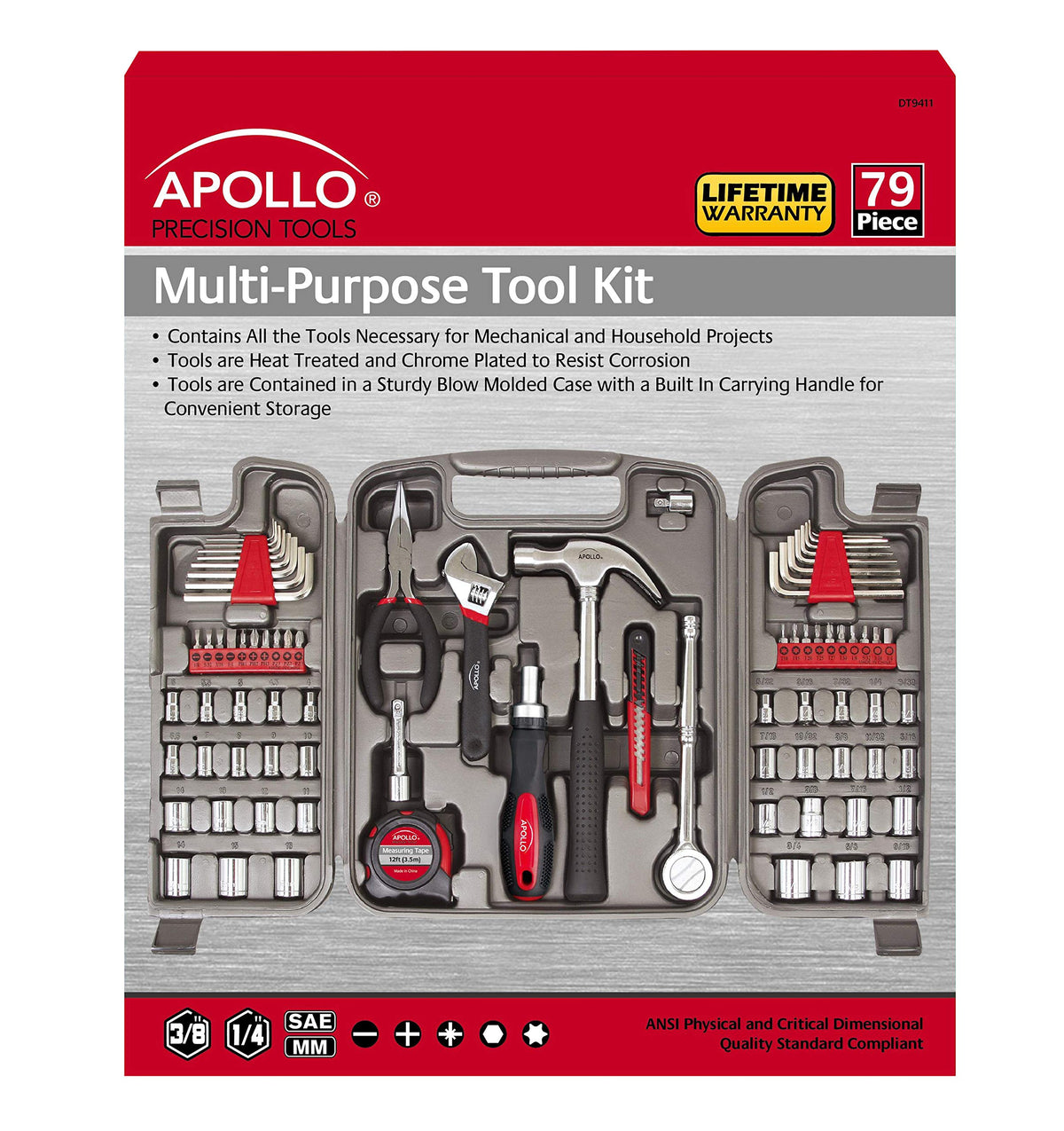 79 Piece SAE and Metric Tool Set P256