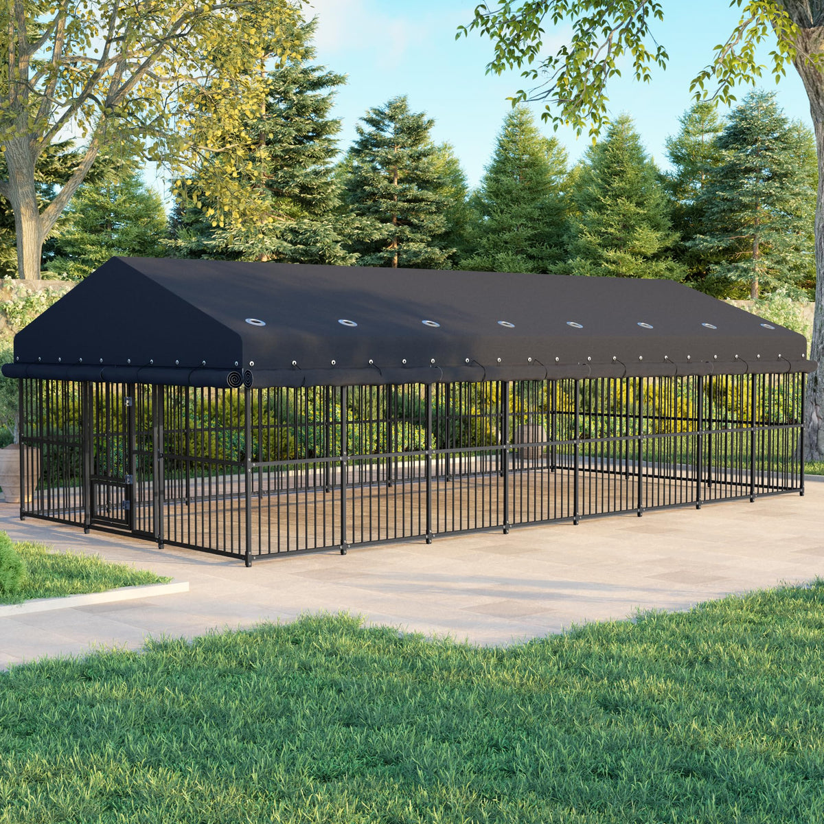10x20x6.5 FT Outdoor Dog Kennel with Roof W422