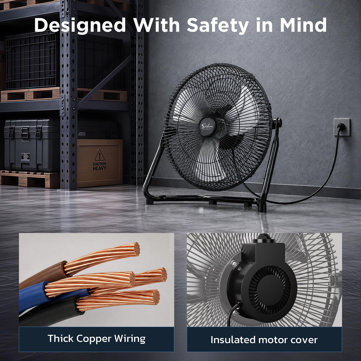 20-Inch 3-Speed High Velocity Industrial Floor Fan R174